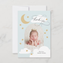 Tarjeta De Agradecimiento Moon Stars Clouds Arch Foto Azul Gracias