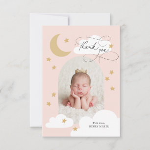 Tarjeta De Agradecimiento Moon Stars Clouds Arch Foto Rosa
