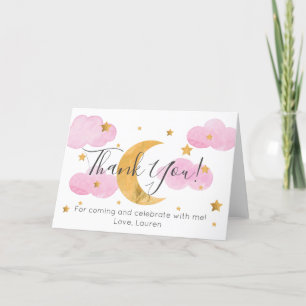 Tarjeta De Agradecimiento Moon & Stars pink