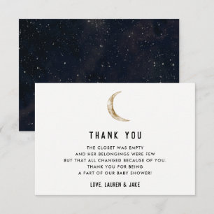 Tarjeta De Agradecimiento Moon Theme Baby Shower Gracias Cartas