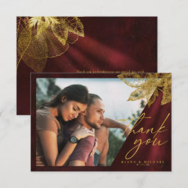 Tarjeta De Agradecimiento Moonlight Romance Boda Burgundy ID881