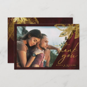 Tarjeta De Agradecimiento Moonlight Romance Boda Burgundy ID881