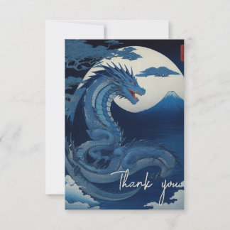 Tarjeta De Agradecimiento Moonlit Dragon of Fuji Thank You Card