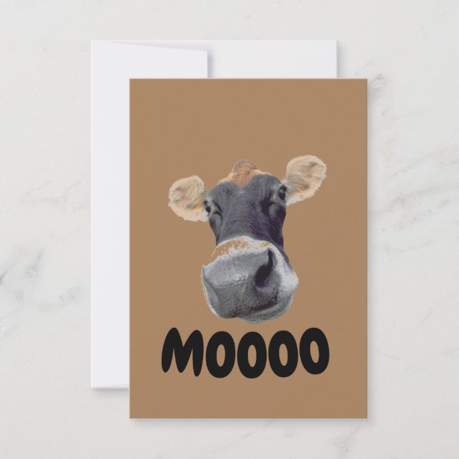 Tarjeta De Agradecimiento MOOOO, Cow Face (Anverso)