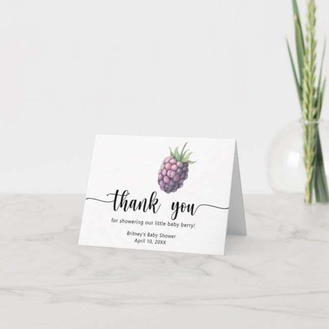Tarjeta De Agradecimiento Mora dulce - gracias (Anverso)