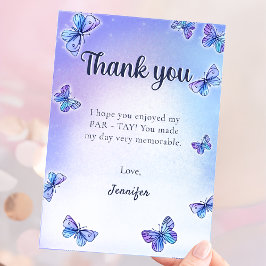 Tarjeta De Agradecimiento Morado Butteflies Eras Cumpleaños