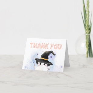 Tarjeta De Agradecimiento Morado Pequeño Boo Fantasma Baby Shower