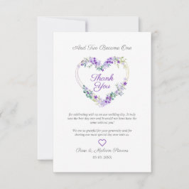 Tarjeta De Agradecimiento Morado Shades Floral acuarela Personalizado foto