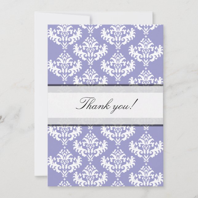Tarjeta de agradecimiento morado y blanco (Anverso)