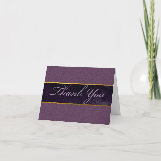 Tarjeta de agradecimiento Morado y Ciruela (Anverso)