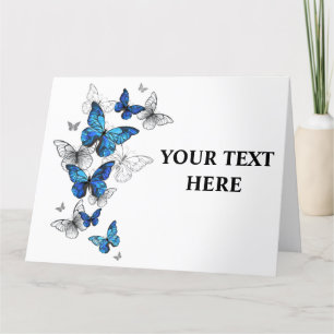 Tarjeta De Agradecimiento Morfo de las mariposas voladoras azules