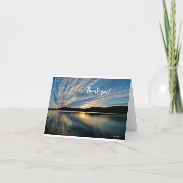 Tarjeta de agradecimiento - Morning Lake Scene (Anverso)
