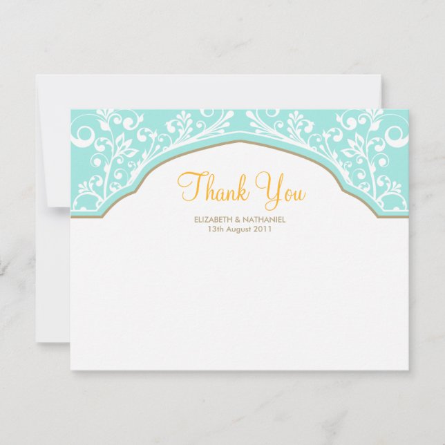 Tarjeta de agradecimiento Moroccan Dream azul/nara (Anverso)