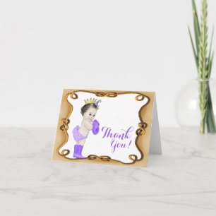 Tarjeta De Agradecimiento Morple Cowgirl Princess Baby Shower Gracias