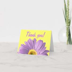Tarjeta De Agradecimiento Morple Daisy Flower Gracias O Personalizado