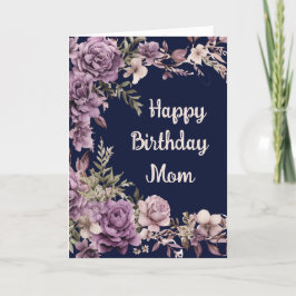 Tarjeta De Agradecimiento Morple Floral feliz cumpleaños para mamá 2