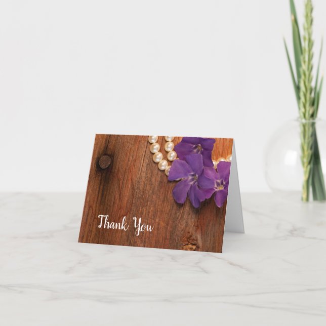 Tarjeta De Agradecimiento Morple Periwinkle Barn Wood Bridesmaid Gracias (Anverso)