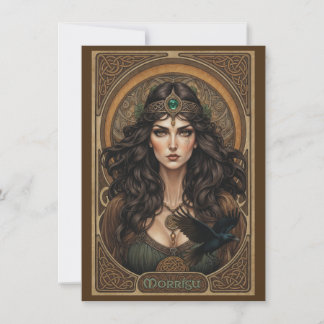 Tarjeta De Agradecimiento Morrígu Celtic Goddess Art Flat Thank You Card