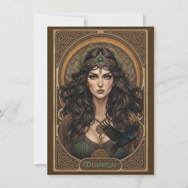 Tarjeta De Agradecimiento Morrígu Celtic Goddess Art Flat Thank You Card (Anverso)