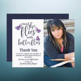 Tarjeta De Agradecimiento Moscas Con Mariposas Gracias Por La Compasión Fune