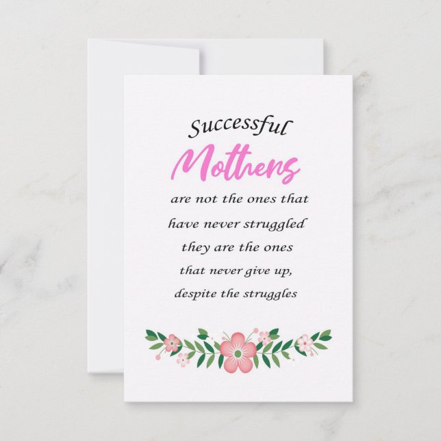 Tarjeta De Agradecimiento Mother Gift Successful Mothers Are Not The Ones (Anverso)