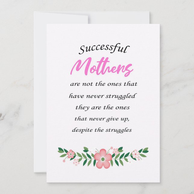Tarjeta De Agradecimiento Mother Gift Successful Mothers Are Not The Ones (Anverso)