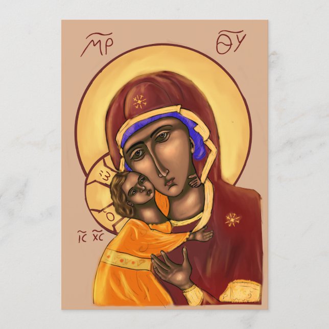 Tarjeta De Agradecimiento Mother of God Paper Icon Card (Anverso)