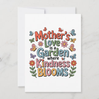 Tarjeta De Agradecimiento Mother’s Love Is A Garden Where Kindness Blooms