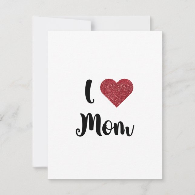 Tarjeta De Agradecimiento Mother's Day I Love Mom Heart Explosion Gift  (Anverso)