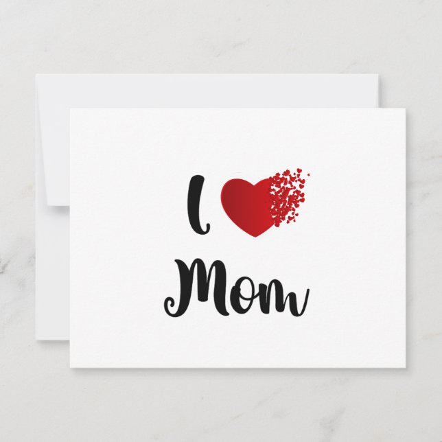 Tarjeta De Agradecimiento Mother's Day I Love Mom Heart Explosion Gift  (Anverso)
