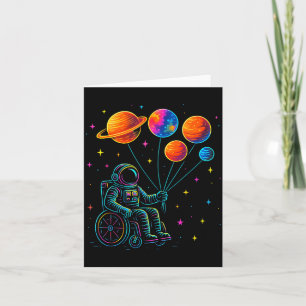 Tarjeta De Agradecimiento Motivación Astronauta en Silla de Ruedas Niños Esp