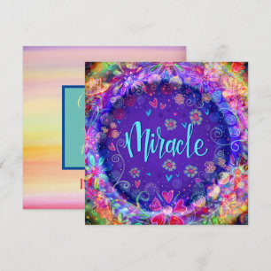 Tarjeta De Agradecimiento Motivación del milagro púrpura y caprichoso