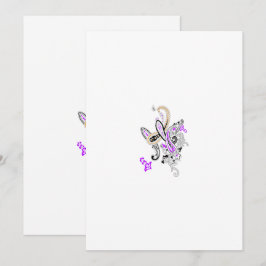 Tarjeta De Agradecimiento Motivo floral de Paisley - Boho blanco morado nara