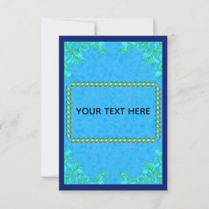 Tarjeta De Agradecimiento motivo floral verde ornamentado