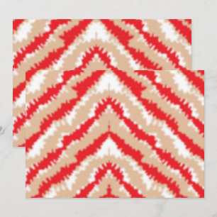 Tarjeta De Agradecimiento Motivos y patrones de textura rojos, naranjas y ro