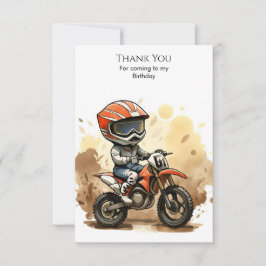Tarjeta De Agradecimiento Moto Todoterreno Lindo Cumpleaños
