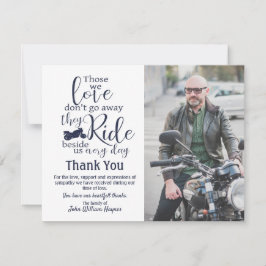 Tarjeta De Agradecimiento Motocicleta Gracias a la simpatía funeraria