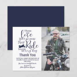 Tarjeta De Agradecimiento Motocicleta Gracias a la simpatía funeraria