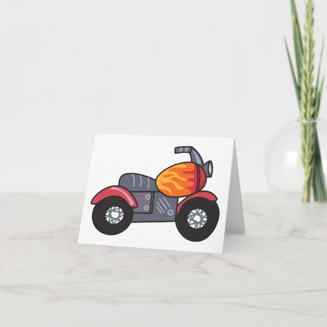 Tarjeta De Agradecimiento Motocicleta infantil (Anverso)