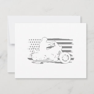 Tarjeta De Agradecimiento Motocicleta patriótica bandera estadounidense vint