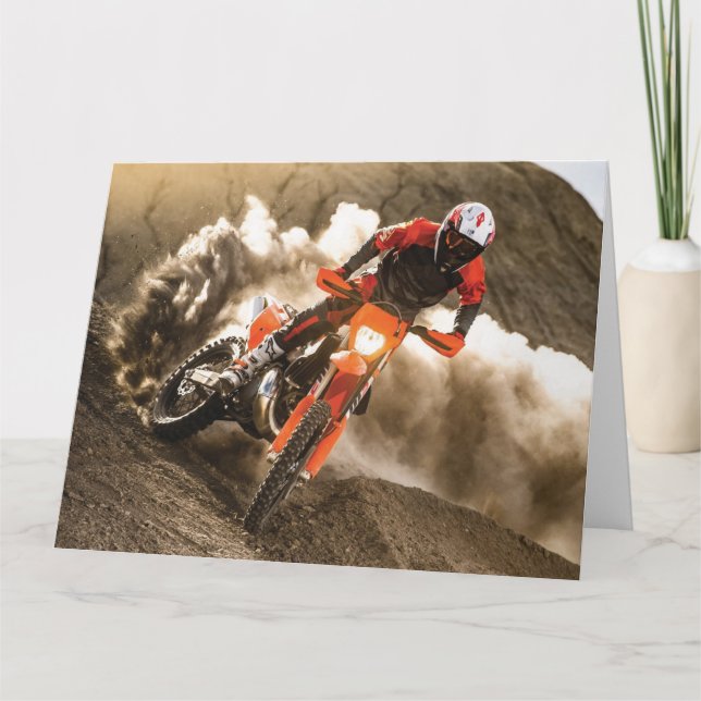 Tarjeta De Agradecimiento Motocross Rider (Anverso)