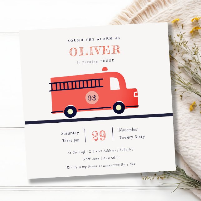 Tarjeta De Agradecimiento Motor de Camión de Fuego de la Marina Roja Invitan (Subido por el creador)