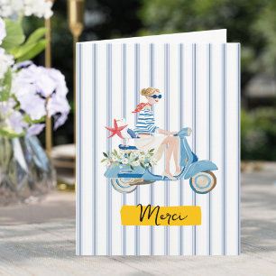 Tarjeta De Agradecimiento Motorscooter Costero