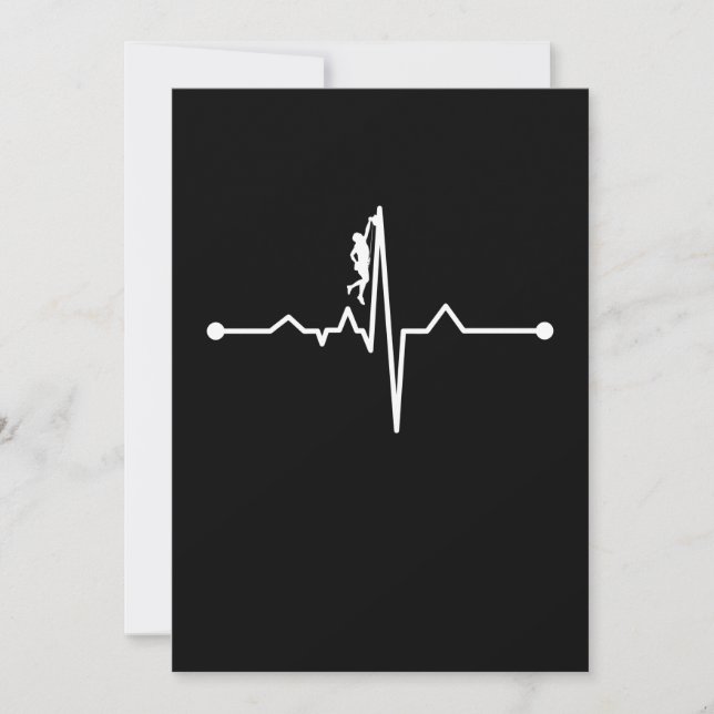Tarjeta De Agradecimiento Mountain Climber Heartbeat Rock Climbing Lover Gra (Anverso)