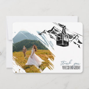 Tarjeta De Agradecimiento Mountain Love Dusty Blue Boda