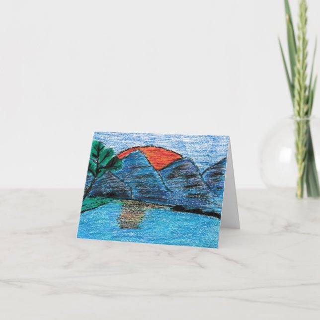 Tarjeta De Agradecimiento Mountain Sunset (Anverso)