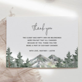 Tarjeta De Agradecimiento Mountain Woodland Baby Shower Gracias Cartas