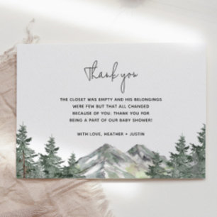 Tarjeta De Agradecimiento Mountain Woodland Baby Shower Gracias Cartas