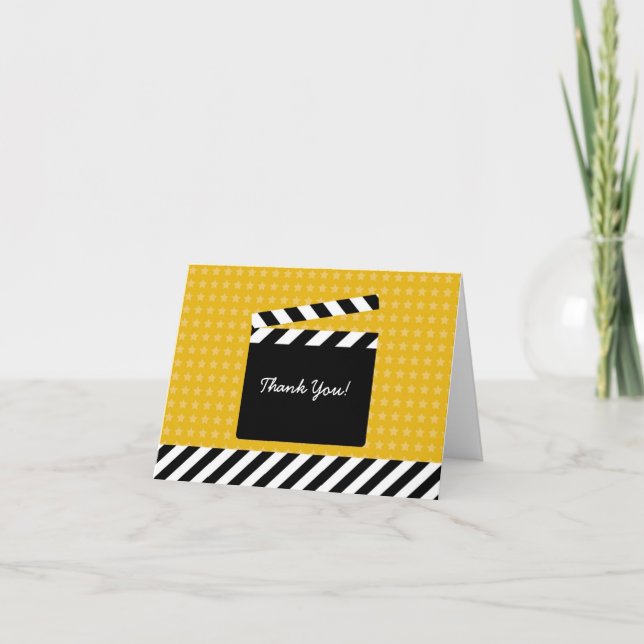 Tarjeta De Agradecimiento Movie Clapboard Thank You Card (Anverso)