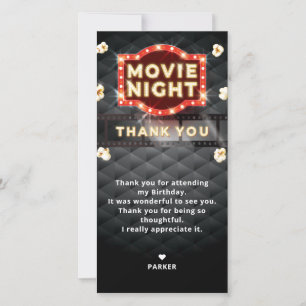 Tarjeta De Agradecimiento Movie Night Luxury